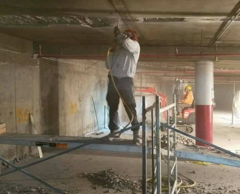 Structural column repair in a Montreal parking garage